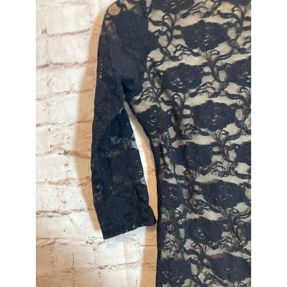 Jessica Max U.S.A. Top Womens Medium Black All Over Lace Fairy Whimsigoth Grunge - Picture 12 of 12